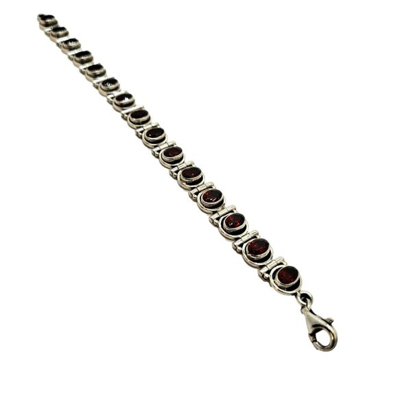Nicky Butler Garnet Gemstone Bracelet Vintage .925 Sterling Silver - Picture 6 of 12